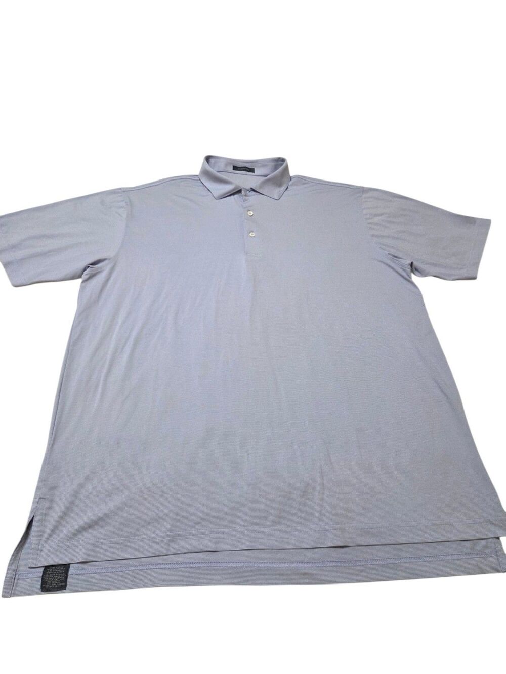 Turtleson Performance Polo Shirt XL Gray White Micro Stripe Golf Club Logo K101